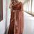 handwoven copper tissue linen saree