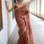 handwoven copper tissue linen saree