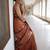 handwoven copper tissue linen saree
