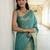 handwoven blue tissue linen saree with mirror work