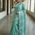 handwoven blue tissue linen saree with embroidery work
