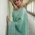 handwoven blue tissue linen saree with embroidery work
