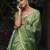 handwoven green tissue linen saree
