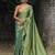 handwoven green tissue linen saree