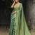 handwoven green tissue linen saree