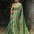 handwoven green tissue linen saree
