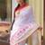 handwoven white linen saree with embroidery work