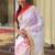 handwoven white linen saree with embroidery work