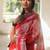 Multicolor handwoven cotton linen saree with shibori print