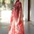 Multicolor handwoven cotton linen saree with shibori print