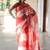Multicolor handwoven cotton linen saree with shibori print