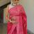 Multicolor handwoven cotton linen saree with batik print