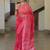 Multicolor handwoven cotton linen saree with batik print