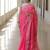 Pink handwoven pink embroidered linen saree