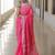 Pink handwoven pink embroidered linen saree