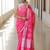 Pink handwoven pink embroidered linen saree