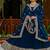 Blue colour faux georgette embroidery work long gown