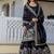 Black colour gold crush embroidery work plazo set
