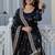 Black colour gold crush embroidery work plazo set