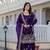 Purple colour gold crush embroidery work plazo set