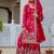 Red colour gold crush embroidery work plazo set