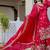 Red colour gold crush embroidery work plazo set