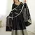 Black colour chinnon silk embroidery work long gown