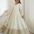 White colour chinnon silk embroidery work long gown