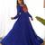 Blue colour faux georgette digital print with embroidery work gown