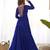 Blue colour faux georgette digital print with embroidery work gown