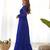Blue colour faux georgette digital print with embroidery work gown