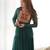 Green colour faux georgette digital print with embroidery work gown