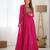 Pink colour faux georgette digital print with embroidery work gown