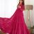 Pink colour faux georgette digital print with embroidery work gown