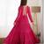Pink colour faux georgette digital print with embroidery work gown