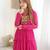 Pink colour faux georgette digital print with embroidery work gown