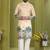 Men's lemon yellow brown rayon embroidered work with  digital print kurta