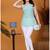 Stylish green printed cotton blend round neck sleeveless top for women