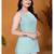 Stylish green printed cotton blend round neck sleeveless top for women
