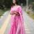 Baby pink cotton silk blend saree with blouse