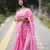Baby pink cotton silk blend saree with blouse