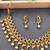 Matte gold peacock necklace set with ruby & green stones, pearl drops – ethnic bridal jewellery