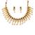Matte gold peacock necklace set with ruby & green stones, pearl drops – ethnic bridal jewellery