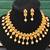 Antique gold coin necklace set with ruby stones & pearl drops – traditional south indian jewellery