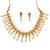 Antique gold coin necklace set with ruby stones & pearl drops – traditional south indian jewellery