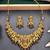 Antique gold-plated temple necklace set with lakshmi & peacock design – traditional bridal jewellery