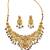 Antique gold-plated temple necklace set with lakshmi & peacock design – traditional bridal jewellery