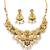 Antique gold temple necklace set with laxmi motif & earrings – bridal jewellery for women