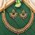 Traditional gold plated necklace set with earrings – antique temple design for women