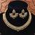 Traditional gold plated necklace set with earrings – antique temple design for women